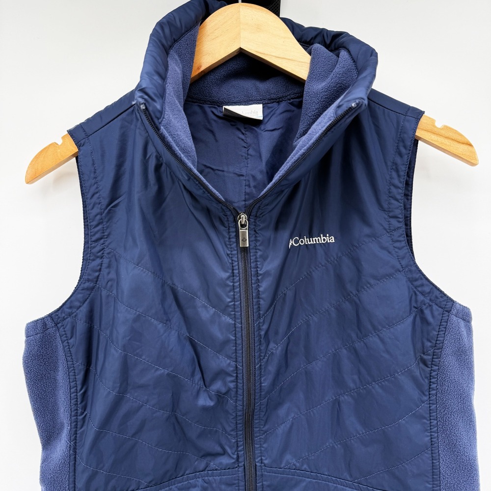 Columbia Mix It Around II Vest Womens Medium Quilted Navy Blue Full Zip Hiking - Picture 9 of 16